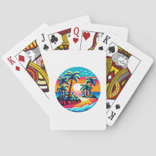Jeu De Cartes Plage de coucher de soleil tropicale Relaxant Pixe