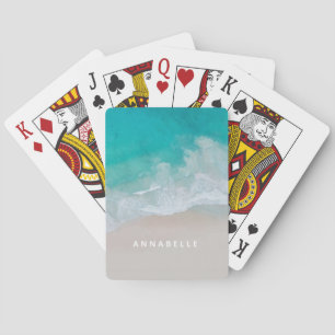 Jeu De Cartes plage de sable tropical océan vagues ensoleillées 