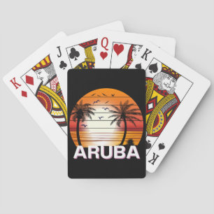 Jeu De Cartes Plage d'été d'Aruba Vintage Palm Trees