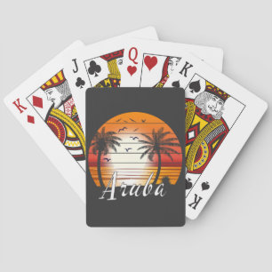 Jeu De Cartes Plage d'été vintage Aruba Palm Trees