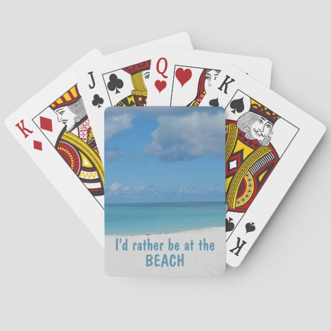 Jeu De Cartes Plage, eau turquoise, sable (dos)