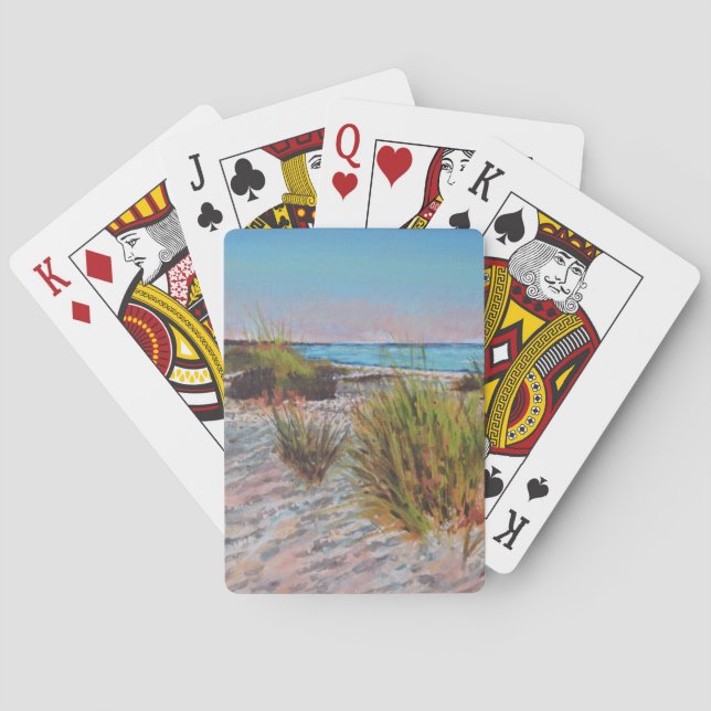 Jeu De Cartes Plage Peinture côtière rose (dos)