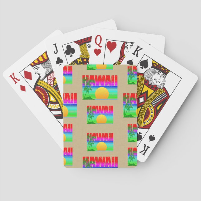 Jeu De Cartes Plage Retro Hawaii Sunset (dos)
