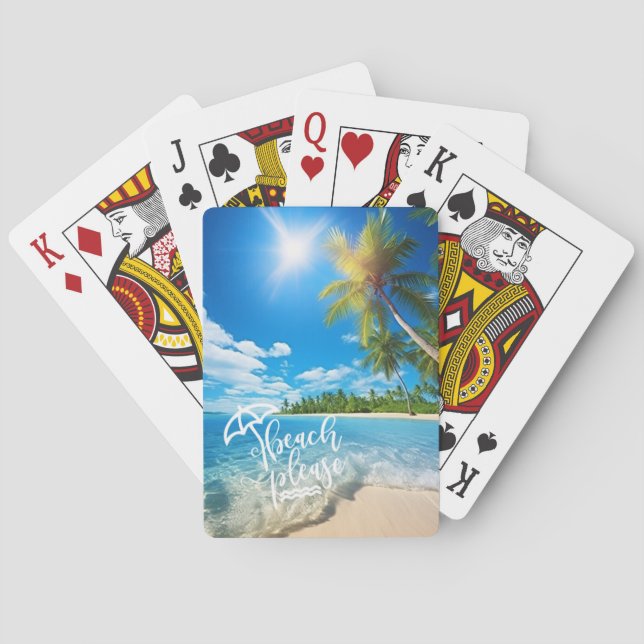 Jeu De Cartes Plage Tropical S'Il Vous Plaît Jouer Des Cartes (dos)