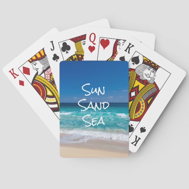 Jeu De Cartes Plage tropicale Eau Turquoise Mer de sable (dos)