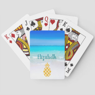 Jeu De Cartes Plage tropicale Mer Turquoise avec ananas