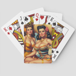 Jeu De Cartes Plage Vintage Beauté filles