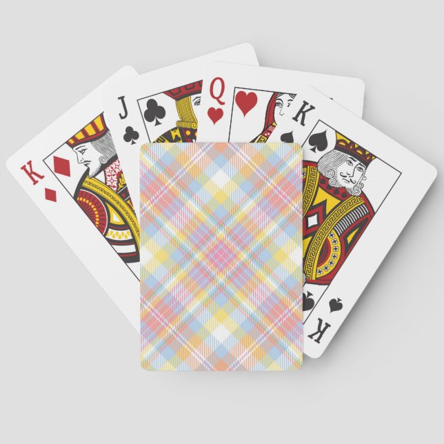 Jeu De Cartes Plaid en pastel de rayure (dos)