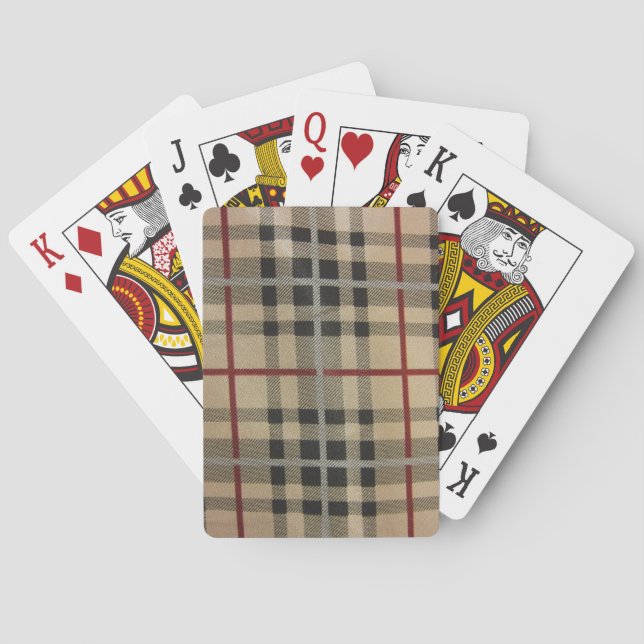 Jeu De Cartes Plaid — Noir et TAn (dos)