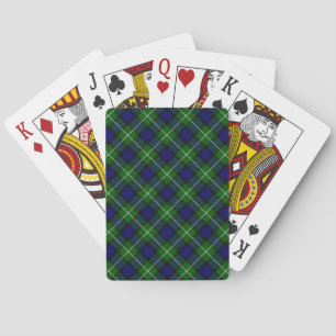 Jeu De Cartes Plaid vert bleu Lamont tartan