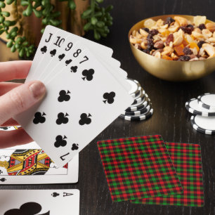 Jeu De Cartes Plaid vert et rouge