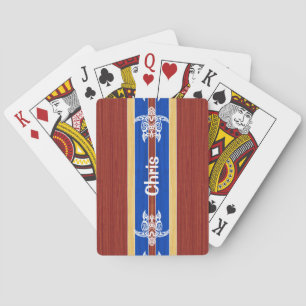 Jeu De Cartes Planche de surf tribale en bois de faux de tortue
