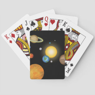 Jeu De Cartes Planètes du système solaire dans l'espace profond 