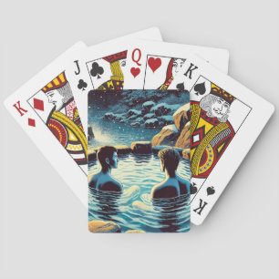 Jeu De Cartes Plaque de cartes - Jeunes hommes en onsen