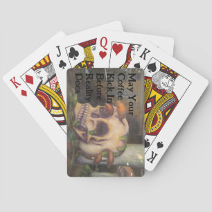 Jeu De Cartes Plaque de crâne de cartes Café Kick In Before Real