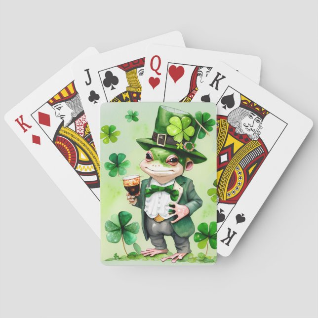 Jeu De Cartes Plaque de découpe irlandaise de grenouilles (dos)