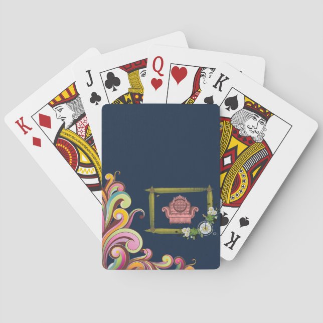Jeu De Cartes Plateau de cartes de jeu floral (dos)