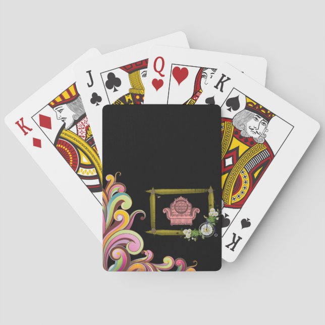 Jeu De Cartes Plateau de cartes de jeu floral (dos)