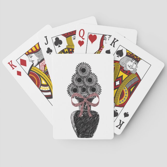 Jeu De Cartes Plateau de cartes de jeu floral (dos)