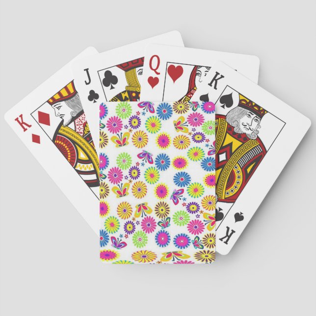 Jeu De Cartes Plateau de cartes de jeu floral (dos)