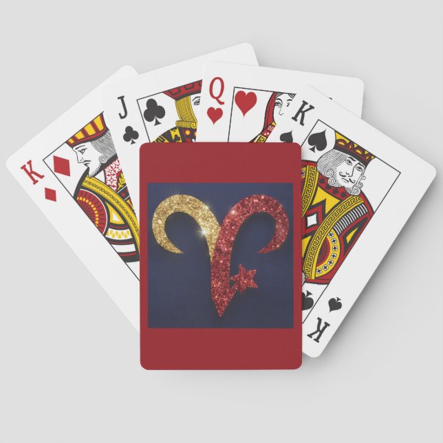 Jeu De Cartes Plateau Luxe Gold Red Aries (dos)