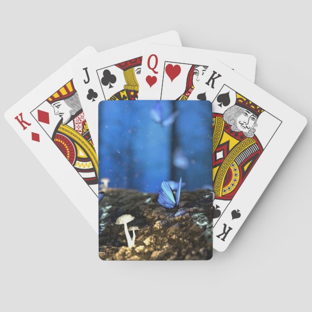Jeu De Cartes Playi à bicyclette de la forêt de papillons et de  (dos)