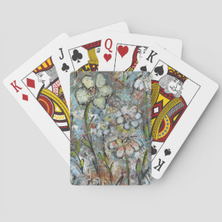 Jeu De Cartes Playing cards featuring mixed media floral design