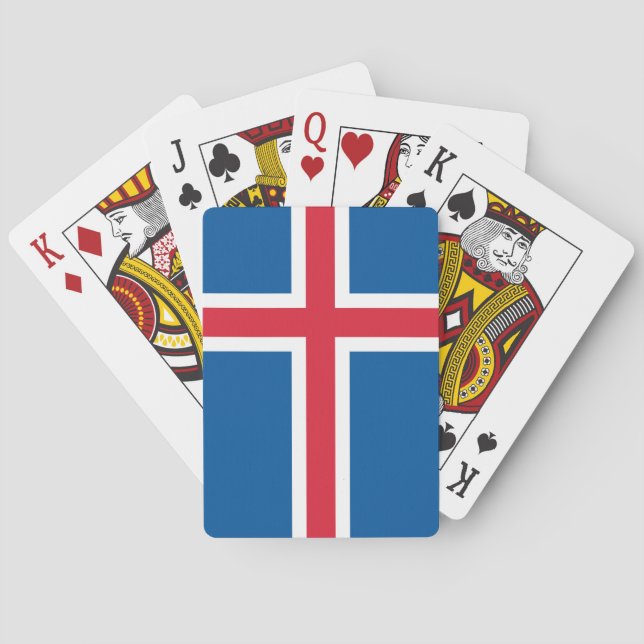 Jeu De Cartes Playing Cards with flag of Iceland (dos)