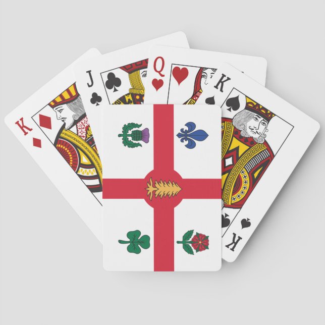 Jeu De Cartes Playing Cards with flag of Montreal (dos)