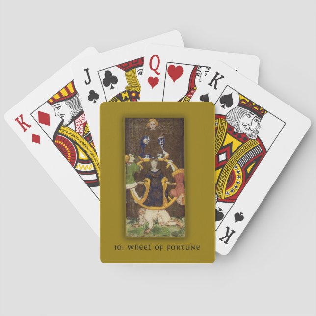 Jeu De Cartes Playing Cards with Tarot Wheel of Fortune Image (dos)