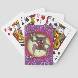 Jeu De Cartes Pleine lune Brown Werewolf Fierce Purple Halloween