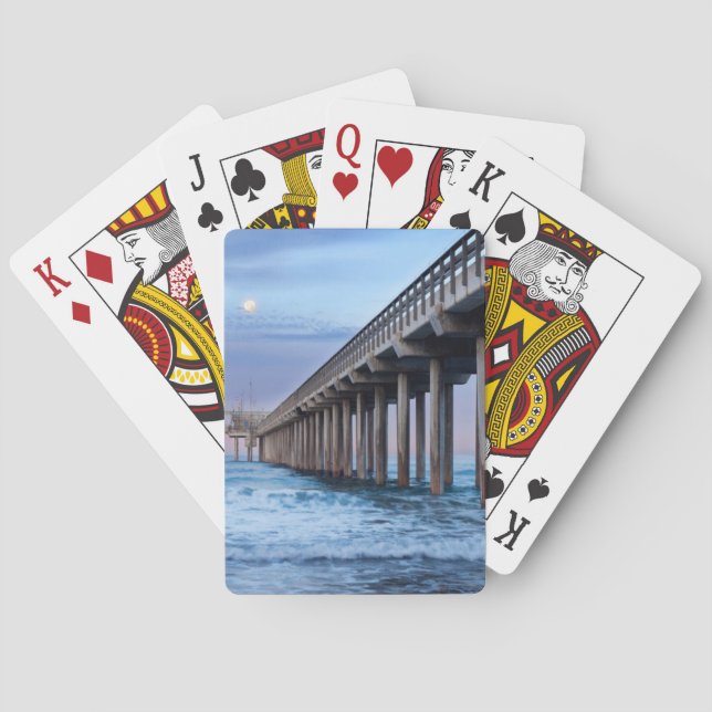 Jeu De Cartes Pleine lune sur la jetée, Californie (dos)