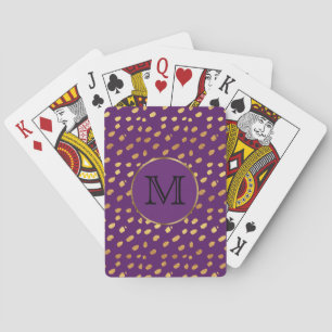 Jeu De Cartes Plum pourpre et monogramme or