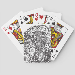 Jeu De Cartes plume Abstrait et doodle d'encre