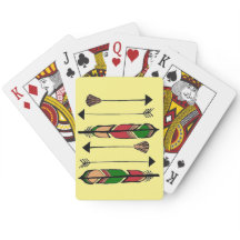 Plumes et cartes de jeu de flèches