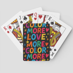 Jeu De Cartes Plus de couleur, plus d'amour, typographie arc-en-