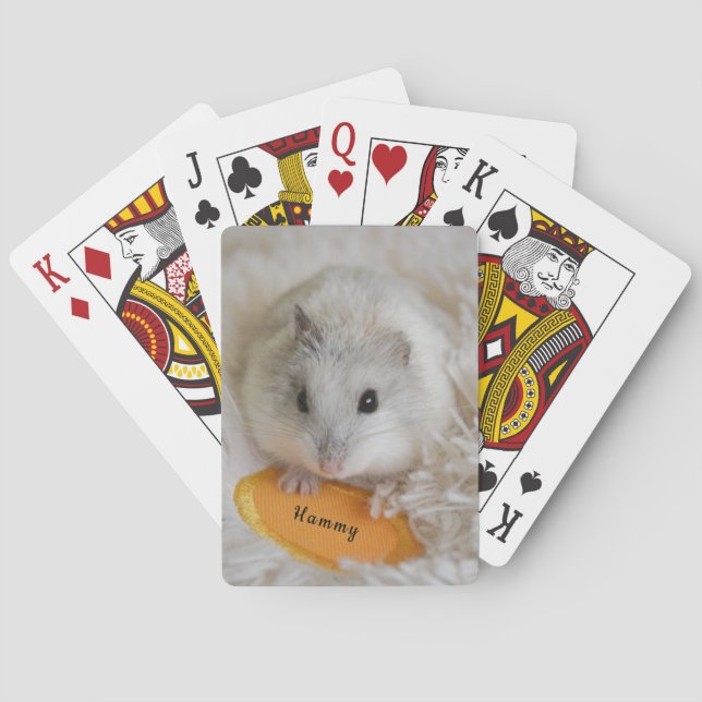 Jeu De Cartes Poète de hamster nain blanc personnalisé (dos)