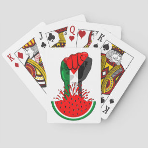 Jeu De Cartes Poing de résistance palestinienne sur le symbole d