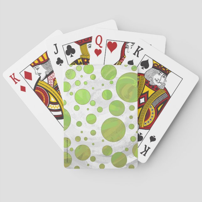 Jeu De Cartes Point de Polka verte du Kiwi Bash (dos)