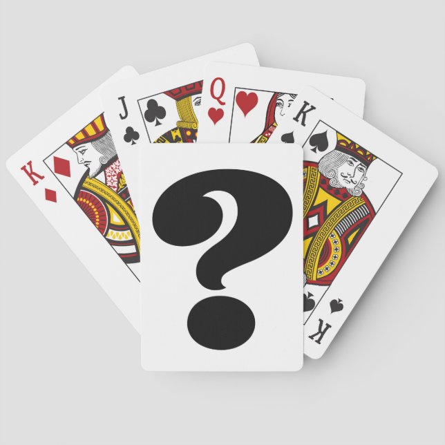 Jeu De Cartes Point d'interrogation noir (dos)