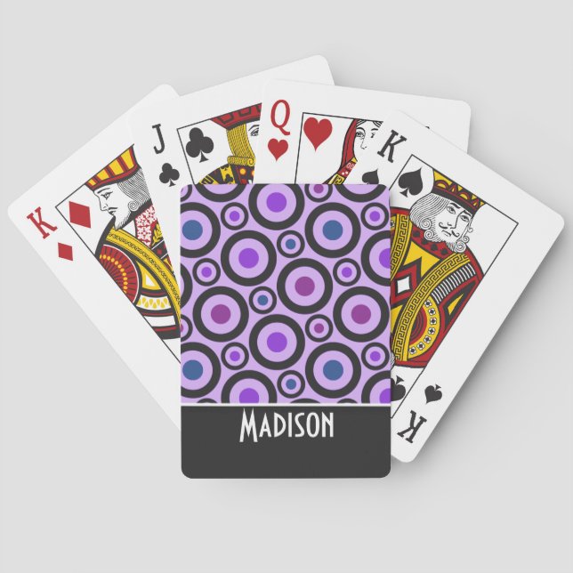 Jeu De Cartes Pointe Polka violet tendance (dos)