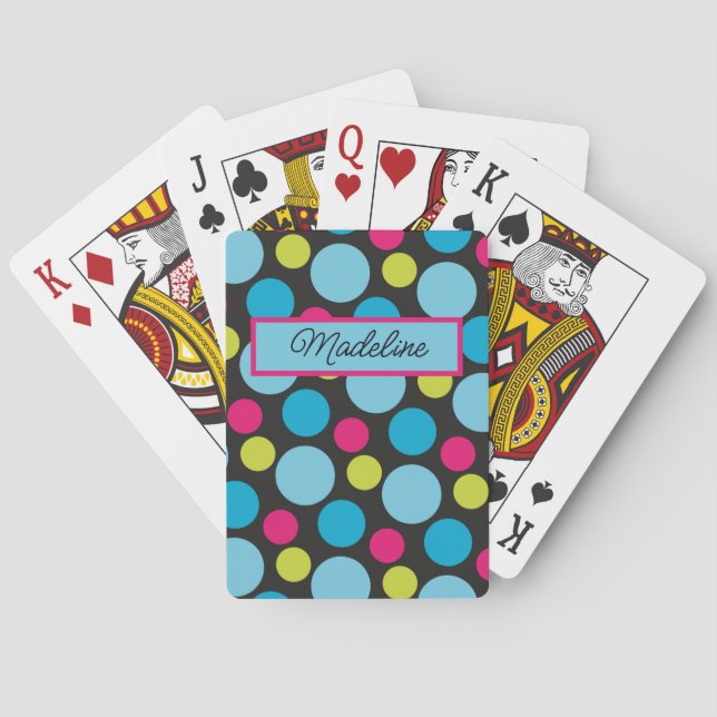 Jeu De Cartes Points colorés Cercles tendance Motif Whimsical (dos)