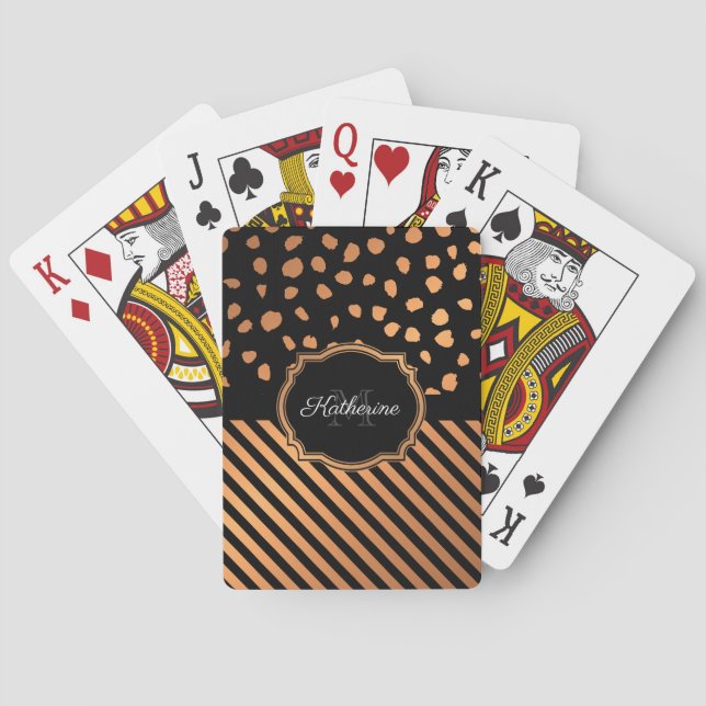 Jeu De Cartes Points d'or et rayures (dos)