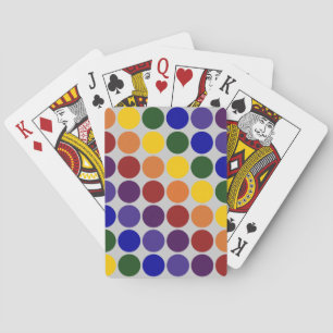 Jeu De Cartes Pois arc-en-ciel sur gris