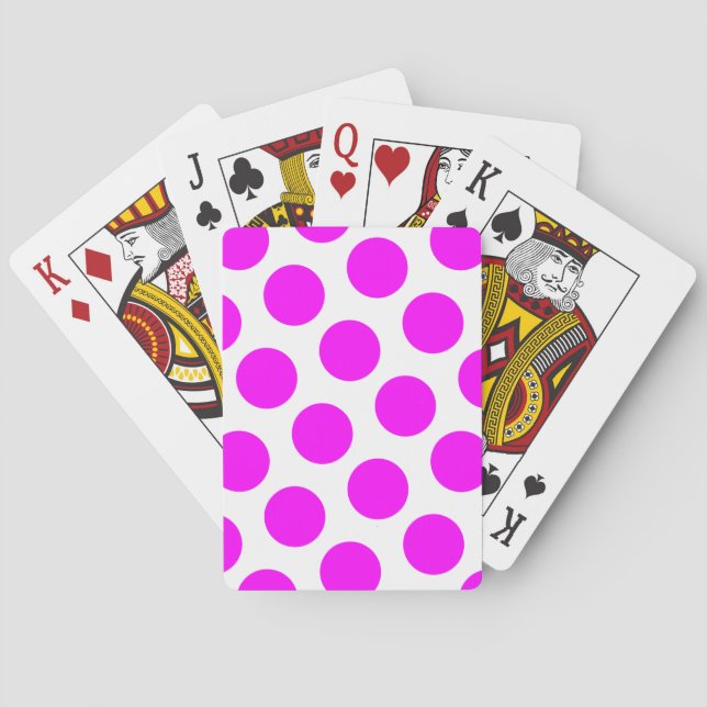 Jeu De Cartes Pois magenta (dos)