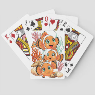 Jeu De Cartes Poisson clown Dessin animé mignon Famille Sous l'e