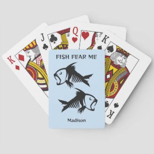 Jeu De Cartes Poisson de nom et de texte personnalisés
