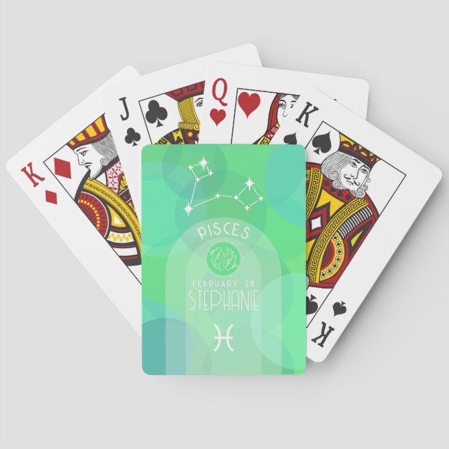 Jeu De Cartes Poissons personnalisés Anniversaire Zodiac - Desig (dos)