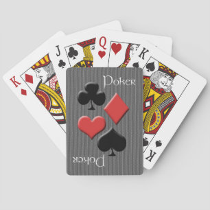 Jeu De Cartes Poker-4 Convient Grey Houndstooth