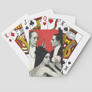 Jeu De Cartes Poker Benda Art Mystère Noir Art Déco Vintage
